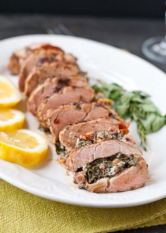 Pork tenderloin stuffed with sun dried fruit